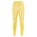 Kids Girls Shiny Metallic Solid Skinny Pants Leggings for Ballet Skate Yoga Gymnastics Stage Performances Dance Costumes