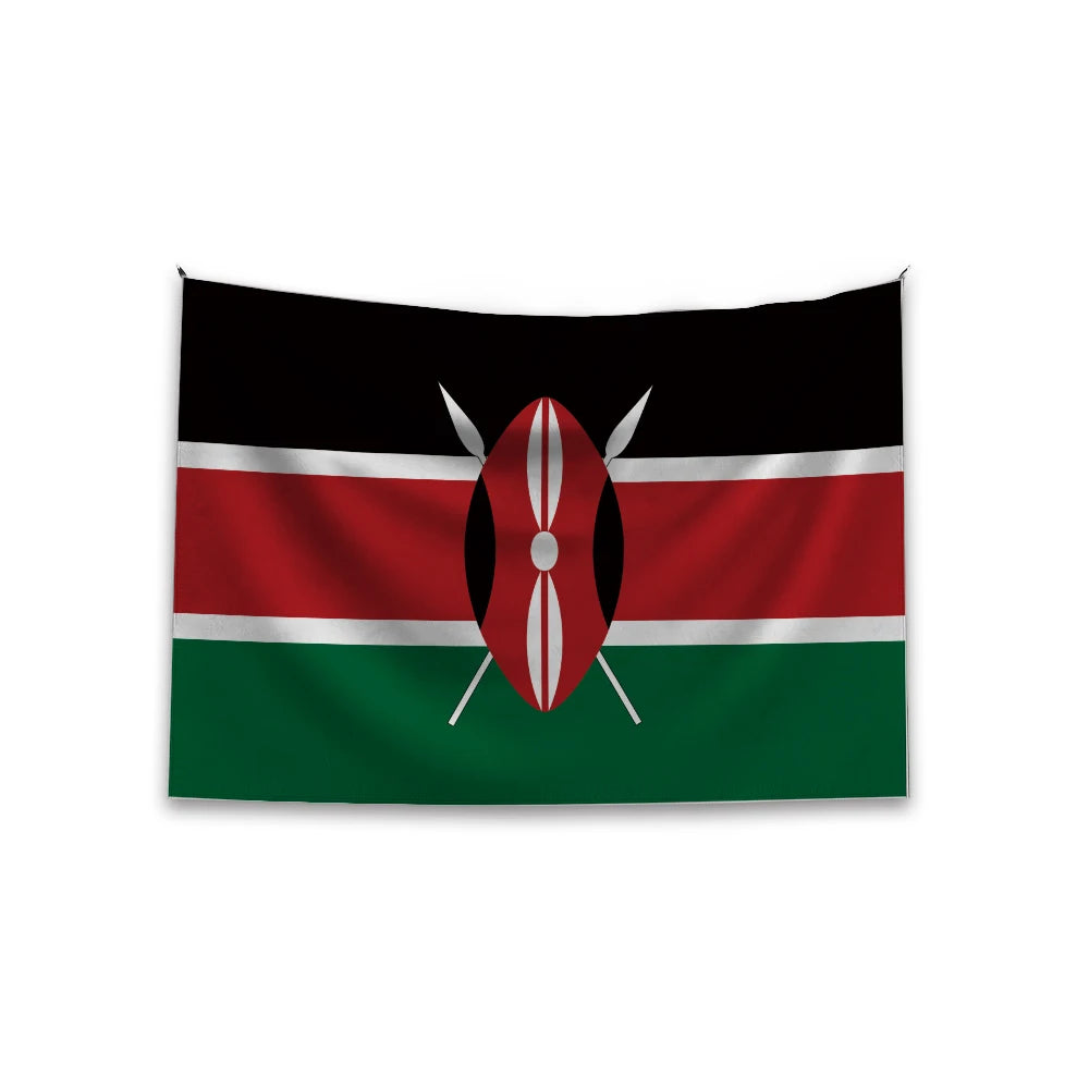 48h Fast Delivery Promotional Product 3x5 Ft Kenya Flag 100% Polyester Kenya Flag With Brass Grommets Kenya Flag