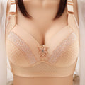 Women's Solid Push-Up Bras Seamless Lace Thin Underwear Plus Size B/C Cup Comfortable Everyday Wire Free Breathable Rhinestone