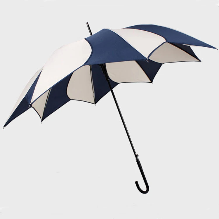 LOTUS Factory Price Modern Windproof Party Straight Umbrella Semi-Automatic 8 Leather Hook Handle 190T Pongee Fabric for Ladies
