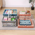 Wholesale Haogle Foldable Organization Storage Box Basket Stackable Multi-color Collapsible Snack Toy Folding Storage Basket