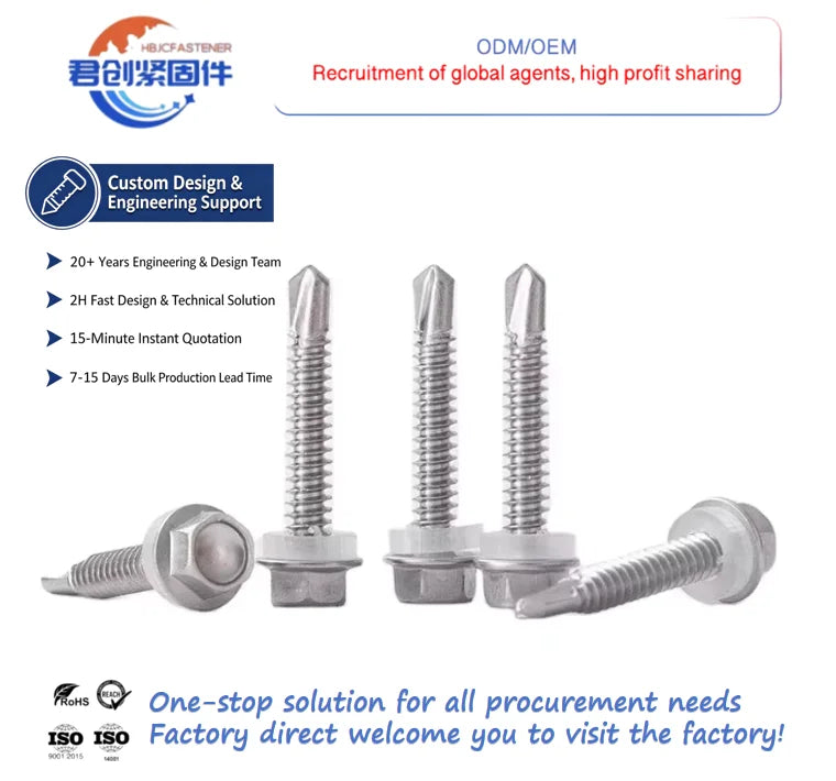 High Quality Metric Hex Flange Self-drilling Screw Stainless Steel ISO15480/DIN7504 Grade A2/A4 Industrial Use