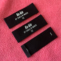 Custom logo Matte Surface Black Cotton Neck Labelwashable Organic Black Cotton Name Tag for Garment