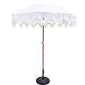 Modern Bohemian Tropical Macrame Fringe Waterproof Umbrella Stainless Steel Huge Outdoor Patio Lawn Courtyard Restaurant