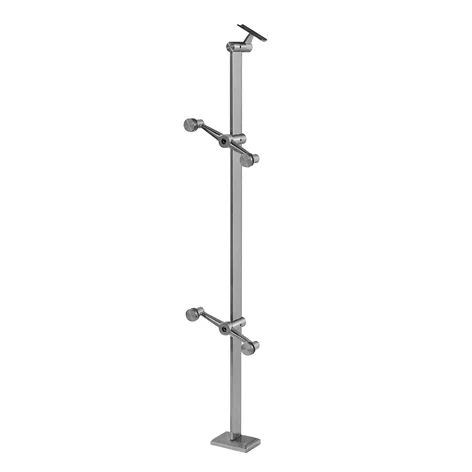 Stainless Steel Plate Post Tempered clear Glass Balustrade