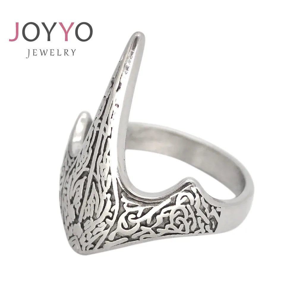 Stunning Odin's Raven Skull Handmade Stainless Steel Ring Norse Viking Style Men's Archer Thumb Ring