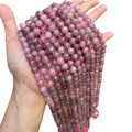 High Quality Purple Color Madagascar Rose Quartz Stone Beads Natural Gemstone Loose Strand for DIY Bracelet Necklace Making