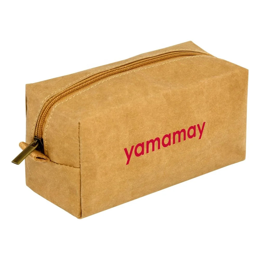 Cosmetic Kraft Paper Bag German Washable Paper 0.55mm Storage Bag Promotion Gifts Custom Logo PPB012 Cosmetic Kraft Paper Bag