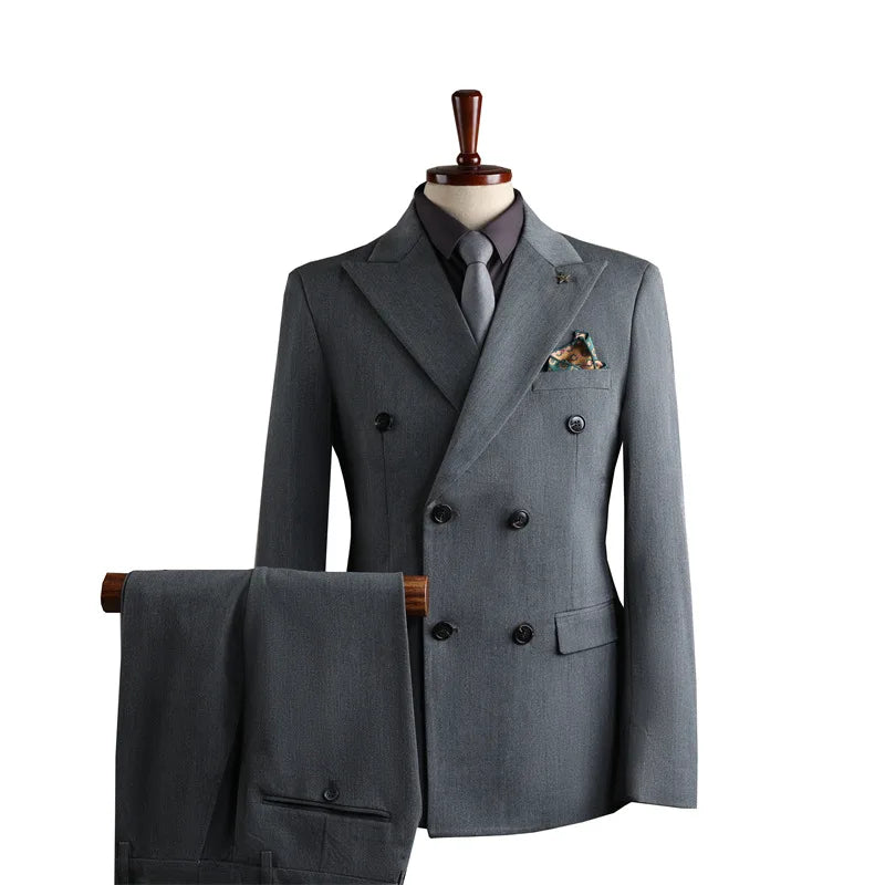 2025 Men's Luxury Formal Wear Black Slim Fit Business Suit Coat Button Fly Professional Single Breasted for Groom Wedding Suit