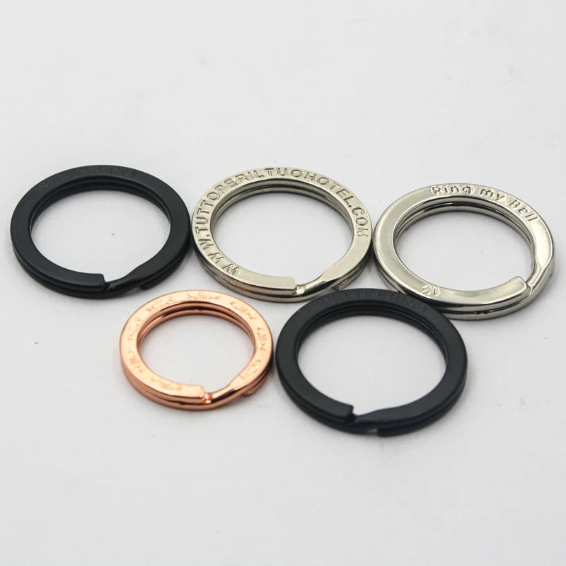 OEM & ODM Factory Custom Design Quality Brand Name Various Colorful Flat Stainless Steel Split Key Ring