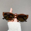 QSKY Fashion Ins Style Personalized Polygon Small Frame Sunglasses Cheap Custom logo Retro Women's Cat Eye Sunglasses