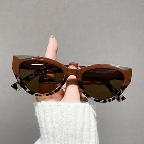 QSKY Fashion Ins Style Personalized Polygon Small Frame Sunglasses Cheap Custom logo Retro Women's Cat Eye Sunglasses