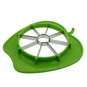 Classic Green Manual Operation Plastic Pineapple Apple Shape Apple Slicer Corer with 8 Stainless Steel Blades