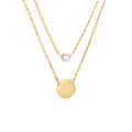 EManco Dainty Double Layered Necklace Stainless Steel Necklace Gold Plated Choker 4mm Pearl Pendant Necklace 2022 Fine Jewelry