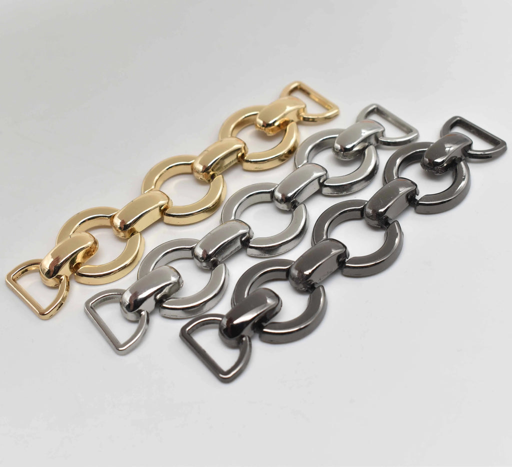 LT-4-1 Gold Tone Double Loop Chain Clasp 10mm/11mm Zinc Alloy Swimsuit Fastener Lightweight Saltwater Proof Jewelry