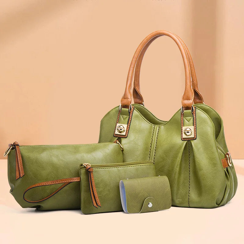 Wholesale Eco-friendly Handbag Woman 4pcs Set High Quality Vintage Designer Handbags Shoulder Bag