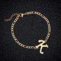 Fashion Gold Plated Bangles 26 Letters Alphabet Charm Bracelet for Women