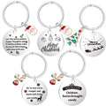 Wholesale Christmas Wishes Stainless Steel Enamel Keychain with Christmas Tree Santa Claus Pendant-Unisex Gift