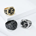 Jewelry Wholesale Stainless Steel Archangel Printed Ring Vintage Exquisite Ring Hip Hop Men's Accessories
