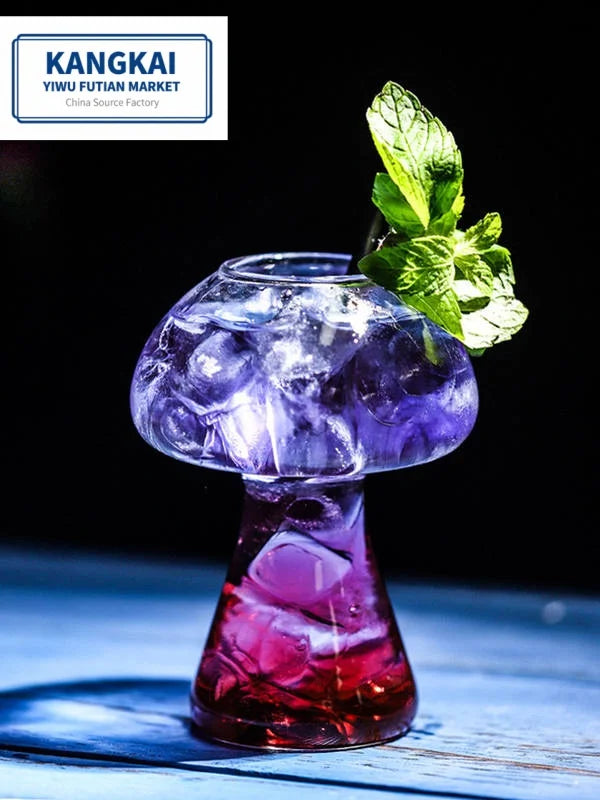 Hot Selling 285ml Creative Clear Mushroom Glass Cup Dessert Cup Night Party Glass Drinkware Bar Tool