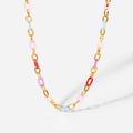 2022 the New Summer Candy Color Jewelry Handmade Mixed Stainless Steel Chain Necklace 18K Gold Plated Fashion Necklace