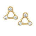 Milskye Minimalist Summer 925 Silver Mini Triangle Constellations Three Cz Stone Stud Earrings