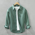 Fashion Woven Custom Handsome Casual Long Sleeve Solid Color Shirt for Men