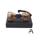 Classic Hollow Mens Wooden Bow Tie