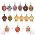 Sample Retail 12ml Stone Patented Orchid Flower Peacock Metal Perfume Bottle Glass Essential 0il Attar Bottle Refillable Bottles