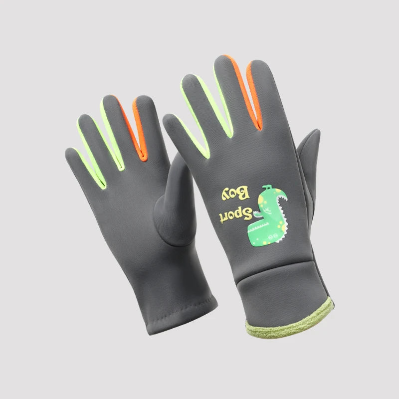 Custom Logo Wholesale Waterproof Thermal Windproof for Unisex Children Bike Riding Winter Gloves