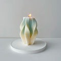 Geometric Rotating Column Candle Silicone Mold Geometric Line Column Epoxy Ornament Mold