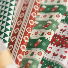 100%Rayon Cotton Poplin Fabric Digital Printed Design Christmas Pattern for Children Skirt