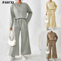 PASUXI OEM Loungewear Women Sets Long Sleeve and Pants Set Custom Logo Two Piece Skinny Set Clothing for Women 2025