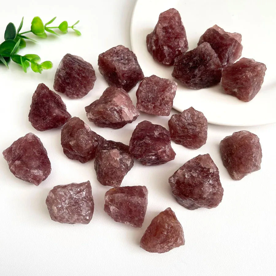Wholesale Natural Rock Crystal Stone Strawberry Quartz Rough Stones