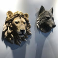 3D Hanging Nordic Style Animal Lion Bear Head Resin Wall Sculpture Art Home Decoration