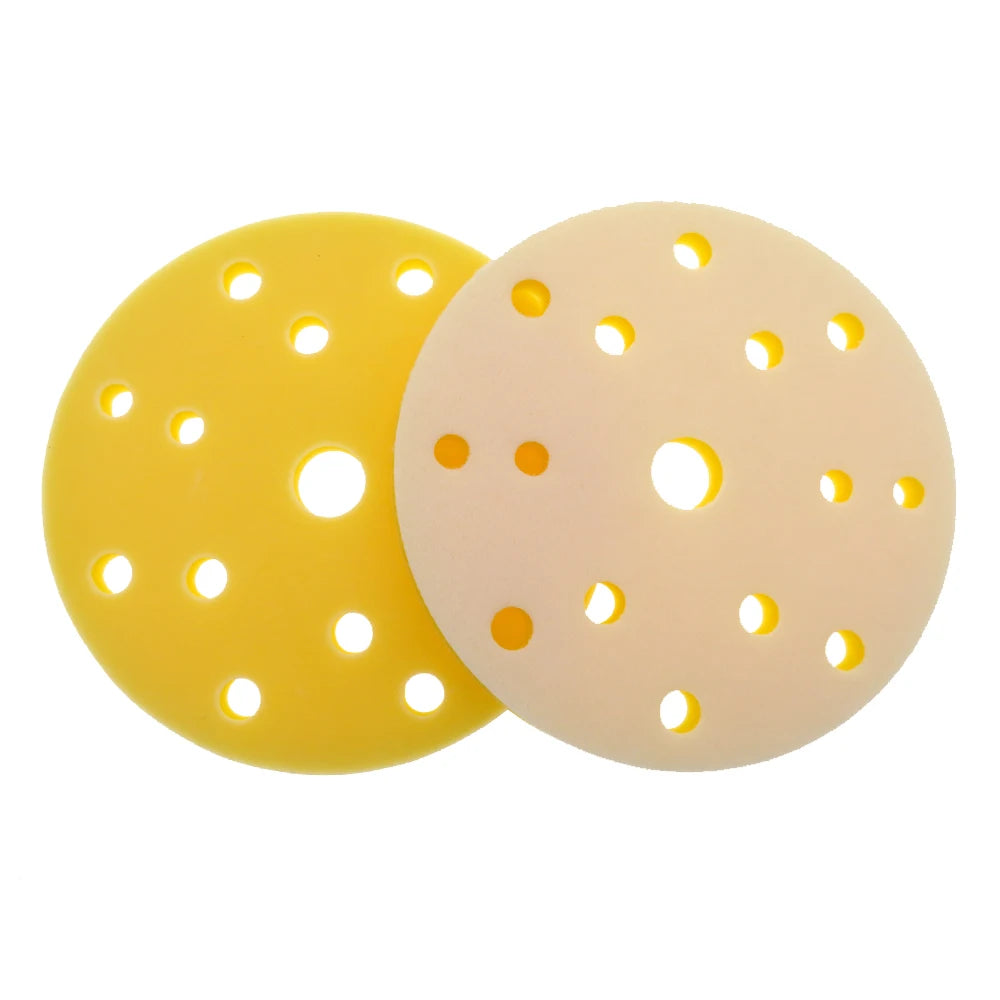 6Inch 150MM 15Holes Yellow Hook and Loop Sponge Soft Cushion Interface Pad for Polishing Grinding Power Tools Accessories