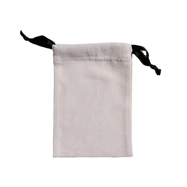 8*10cm Custom Logo Printed Natural Canvas Drawstring Jewelry Pouch Small Organic Cotton Gift Jewelry Bags