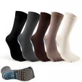Women's Anti-Slip Pilates Yoga Crew Socks Winter Toeless Slouch Dance Grip Socks with Logo Knitted Plain Toe Separator Spring