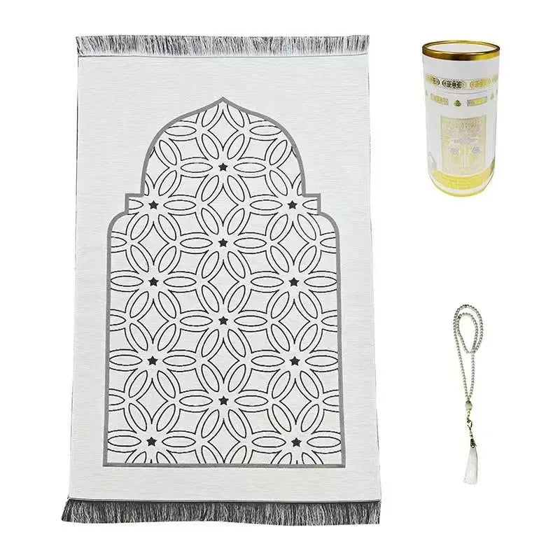 Muslim Prayer Rugs Gift Set Prayer Mats Gift Set Sejjadah Janamaz Turkish Rugs Islamic  White Prayer Mat Set