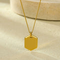 NIMAI Fashion 18K Gold Stainless Steel Necklace Classic Private Custom Name Blank Pendant Side Link Chain Men's Women's Gift