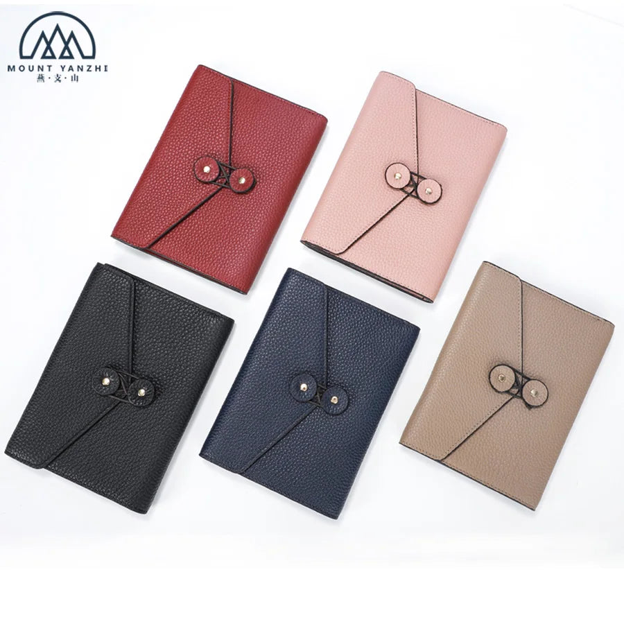 Custom Genuine Pebbled Lychee Leather Wallet for Men & Women Clutch Purse RFID Blocking Envelope Travel Wallet Passport Holder