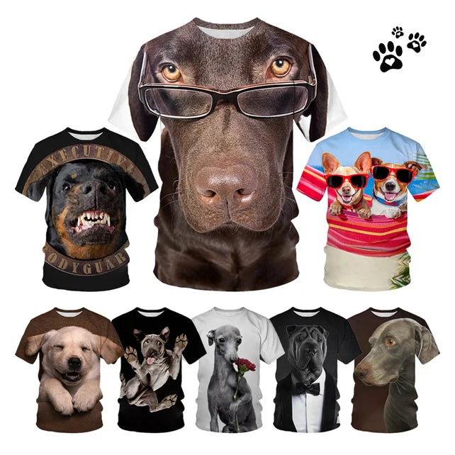 Summer New Fashion Animal 3D Printed Shirt for Men Husky German Shepherd 3D Printing Shirt From Men Rottweiler Dog Casual Tops