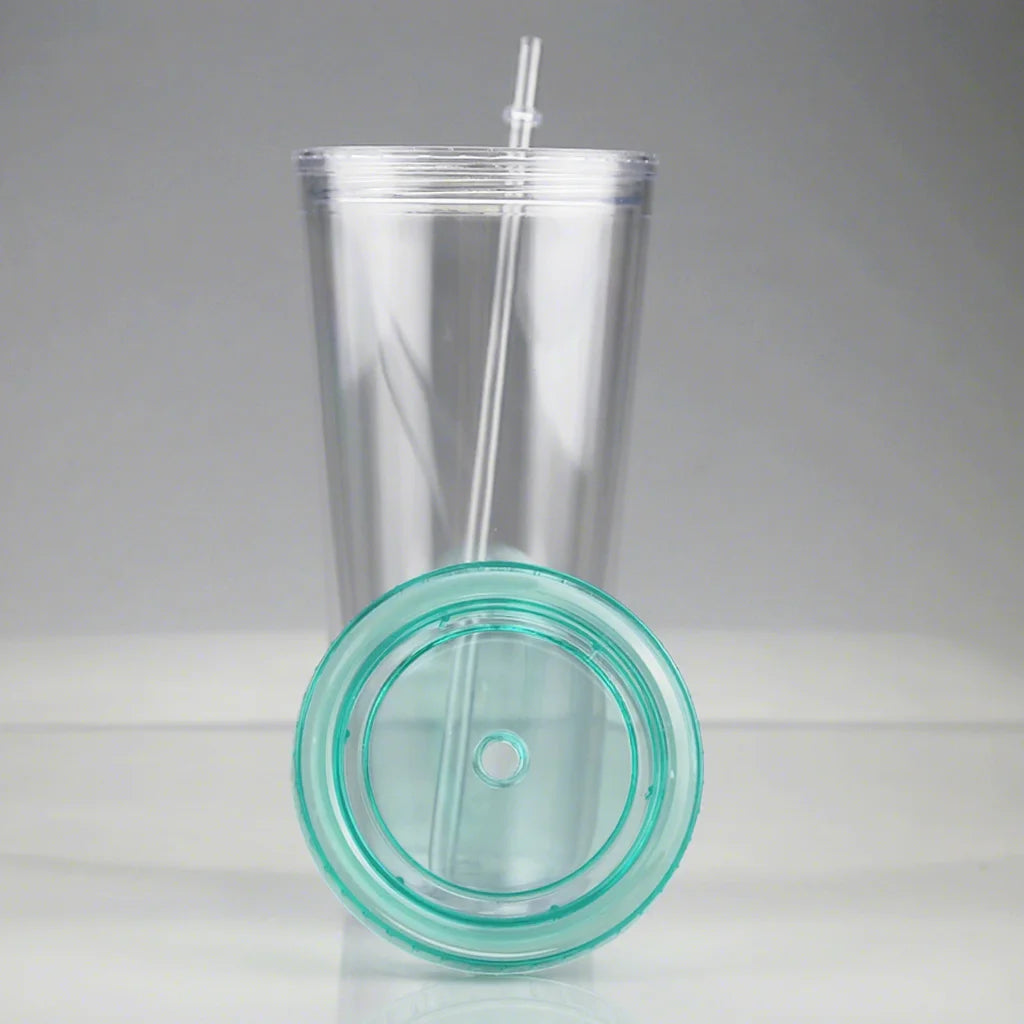 New Double Wall Adult Plastic Cup 24oz Acrylic Tumbler with Straw Eco-Friendly Water Giveaways Thermal Insulation