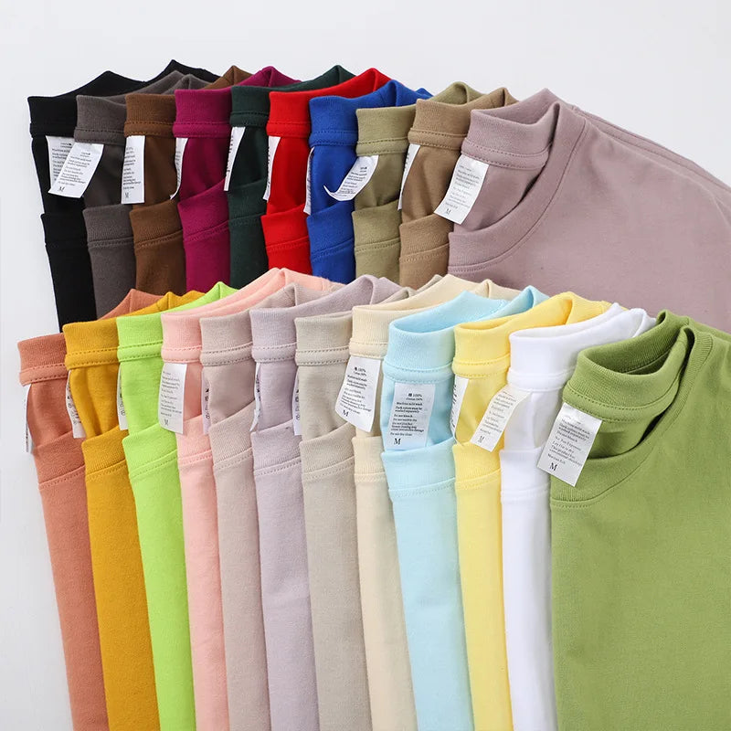 100% Cotton Blank Embroidery Heavy Weight Drop Shoulder t Shirt DTG Printing Custom Men's O-neck T-shirts Manufacturing