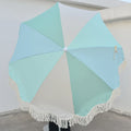 Commercial Vintage Beach Umbrellas Bulk - 6ft UV Protection Cotton Canopy with Tassel Trim Heavy Duty for Resorts & Hotels