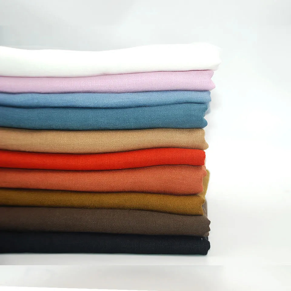 New Arrivals Wholesale Natural  Pure Color Shirt Stone Washed Plain 100% Linen Flax Fabric for Garments Shirt