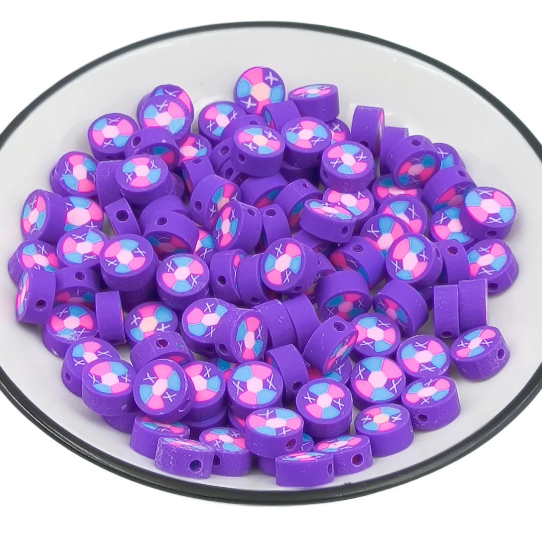 10mm Purple Windmill Polymer Soft clay Slice Hot selling Pattern DIY Jewelry Bracelet Necklace Accessories Loose Beads
