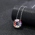 Daihe 925 Sterling Silver I Love You Necklace 100 Languages Colorful Crystal Zircon Projection Necklace Photo Custom