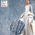 Luxury New Design White Beads Sequins Wedding Bridal Lace Fabric Tulle Beaded Embroidery Shining Dress Lace Fabric for Women