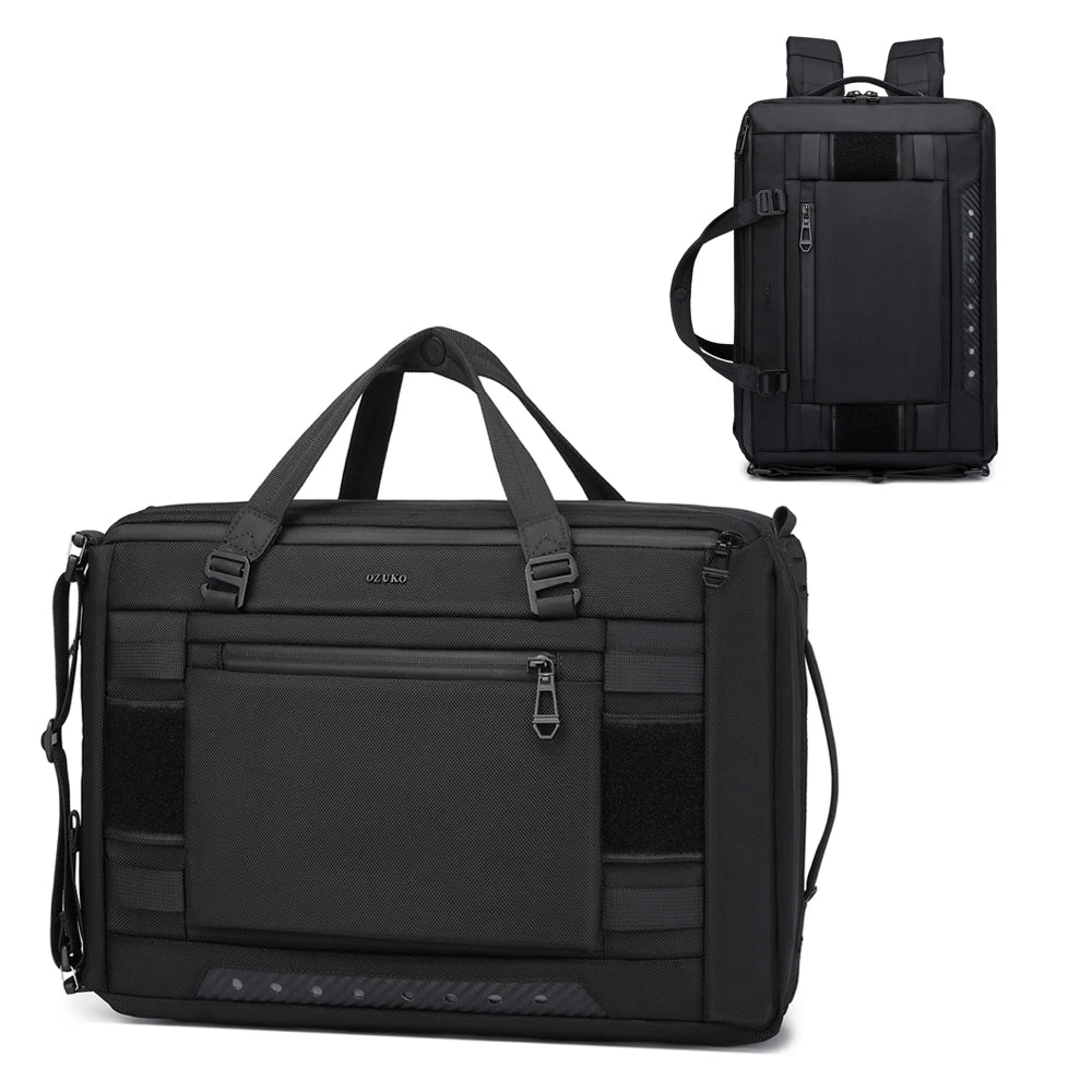 OZUKO 9749 Men's 15.6-Inch Laptop Backpack Waterproof PC Crossbody Messenger Briefcase with Polyester Lining for Travel